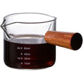 Wholesale 75 ml Wooden Double Mouth Measuring Cup  Milk Cup Honey Milk Coffee Glass Barrel Steak Sauce Barrel