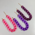 Wholesale Simple Party Jewelry Accessories Colorful Transparent Chain Exaggerated Chunky Link Chain Acrylic Necklaces for Women