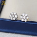 8MM Flower Cluster VVS Moissanite Stud Earrings 925 Sterling Silver Gold Plating Diamond Earring for Parties and Gifts