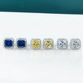 Classic Style Zirconia Stud Earrings Jewelry Small Simple Square CZ Cubic Zircon Earrings S925 Silver Pave Zircon Stud Earrings