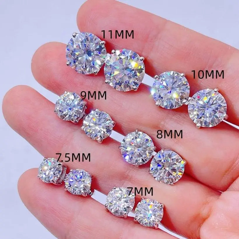 Factory Wholesale Classic Design 925 Sterling Silver Screw Back Luxury GRA Certificated Diamond Moissanite Stud Earrings