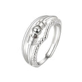 New Arrival Adjustable Open Size Rotating Beads 925 Sterling Silver Anti Anxiety Gold Ring for Men or Women