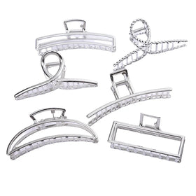 Wholesale Cheap Large Rectangle Hollow Metal Water Drop Shape Hair Claw Clips Fashionable Wedding Hair Spring Clamp