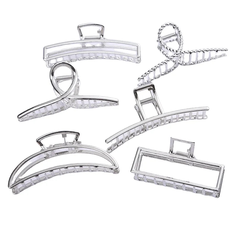 Wholesale Cheap Large Rectangle Hollow Metal Water Drop Shape Hair Claw Clips Fashionable Wedding Hair Spring Clamp