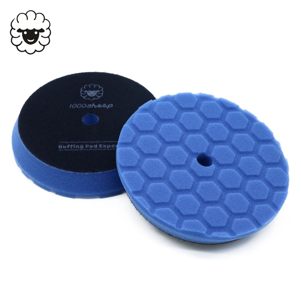 Customizable Blue Hexagon Pattern Rotary Buffing Pad Special Sponge Polishing for Car Bodies OEM Supported