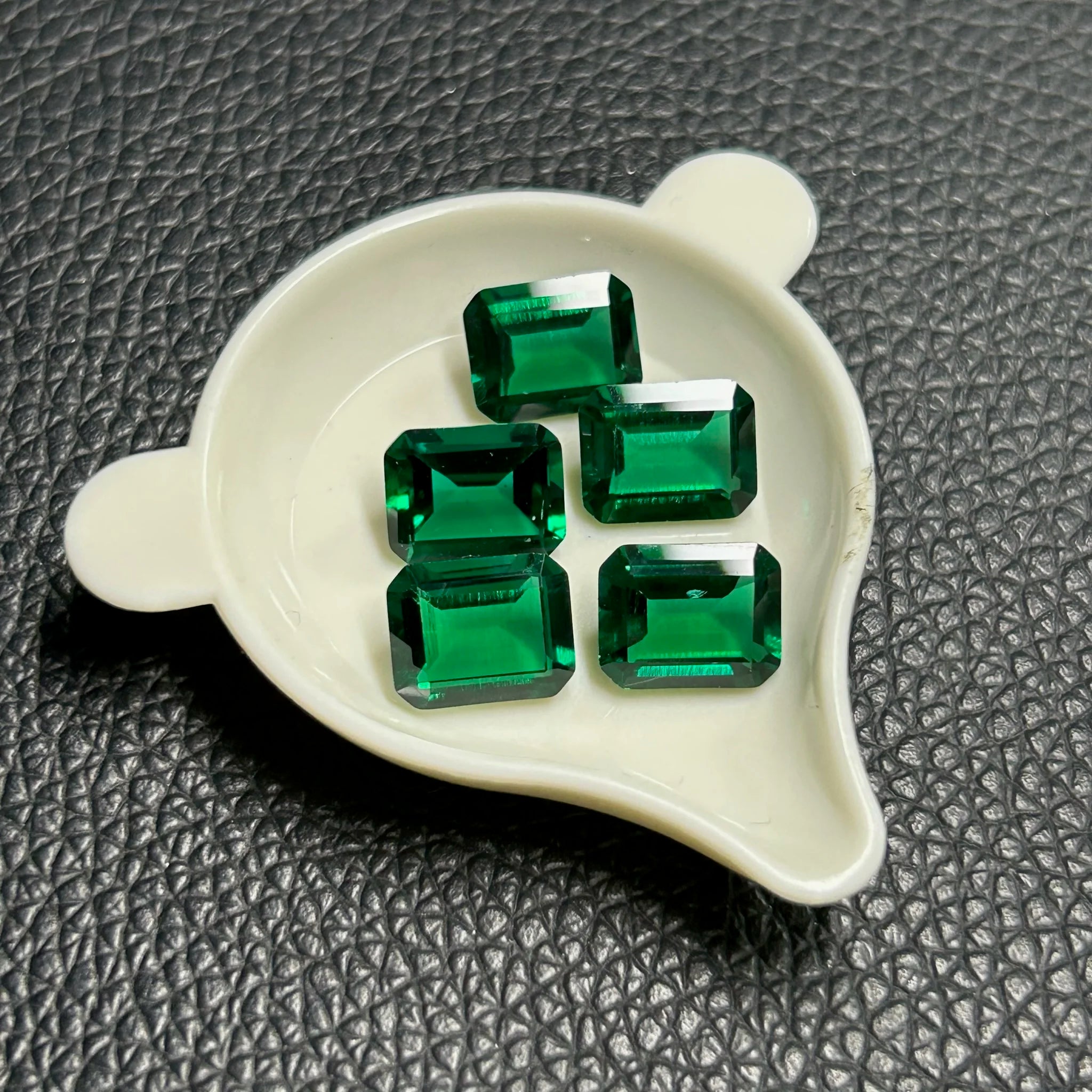 Emerald Cut Zambia Emerald 7x9mm 10x14mm Octagon Lab Created Dark Green Zambia Emerald Gemstones