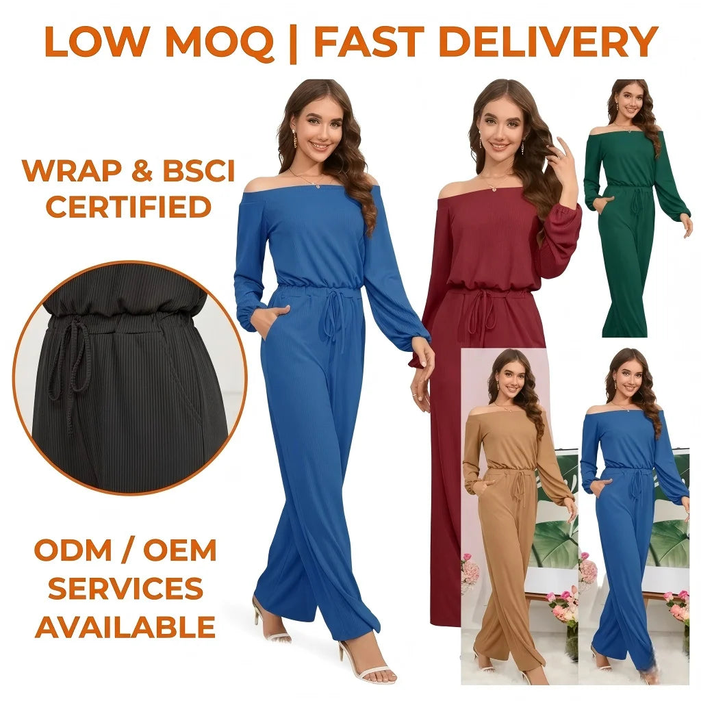 Casual Loose Jumpsuits for Women Solid One Piece Women Long Sleeve Jumpsuit Bodysuit Femme