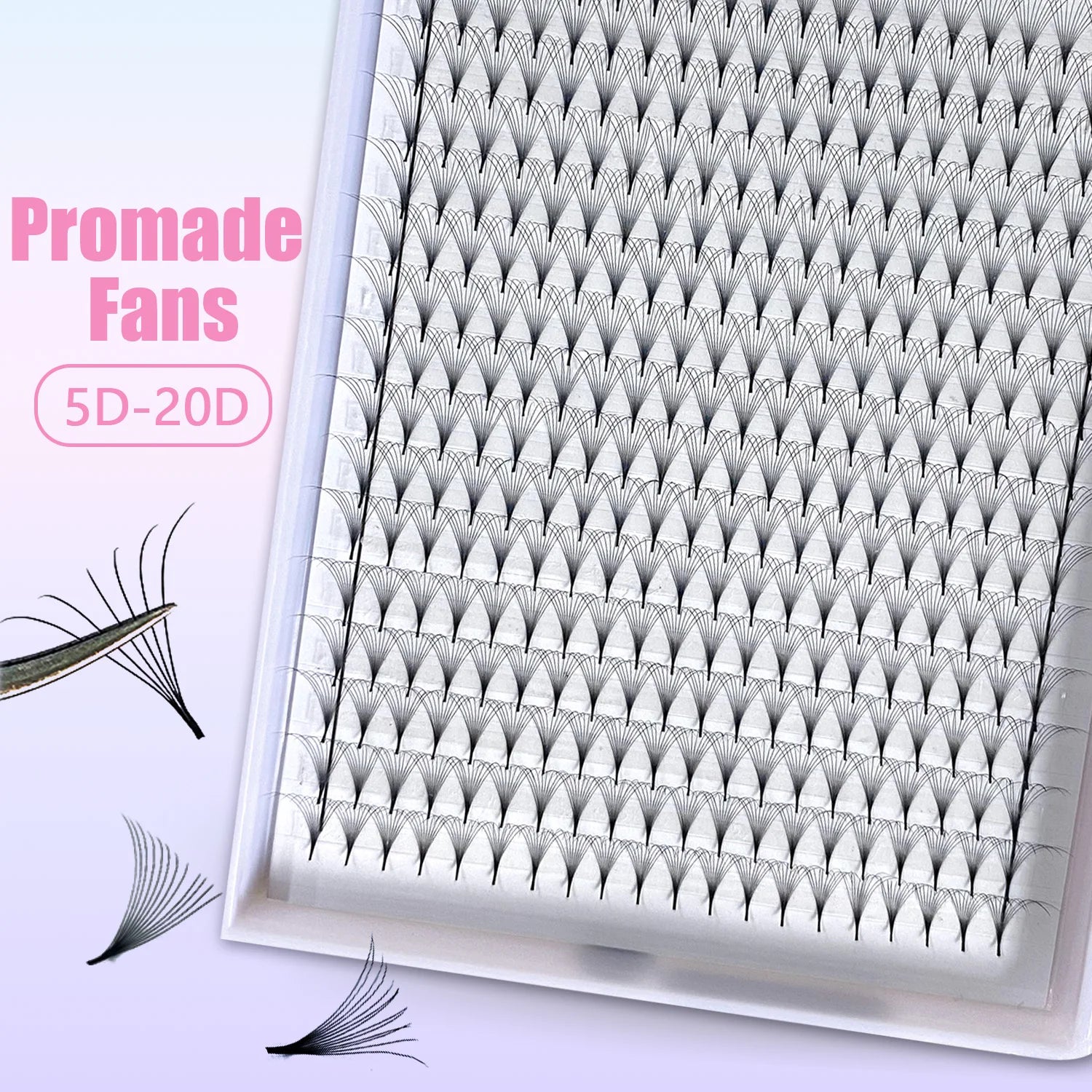 Promade Lash Extension Fans Cc Curl Thin Root Pointy Base Eyelash 6D Premade Volume Fans Wispy Mega Volume Extension