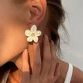 Y2K Colorful Oil-drop Cute Small Flower Earrings for Women Trendy Lady Daily Fine Stud Earrings Fashion Jewelry Accessories Gift