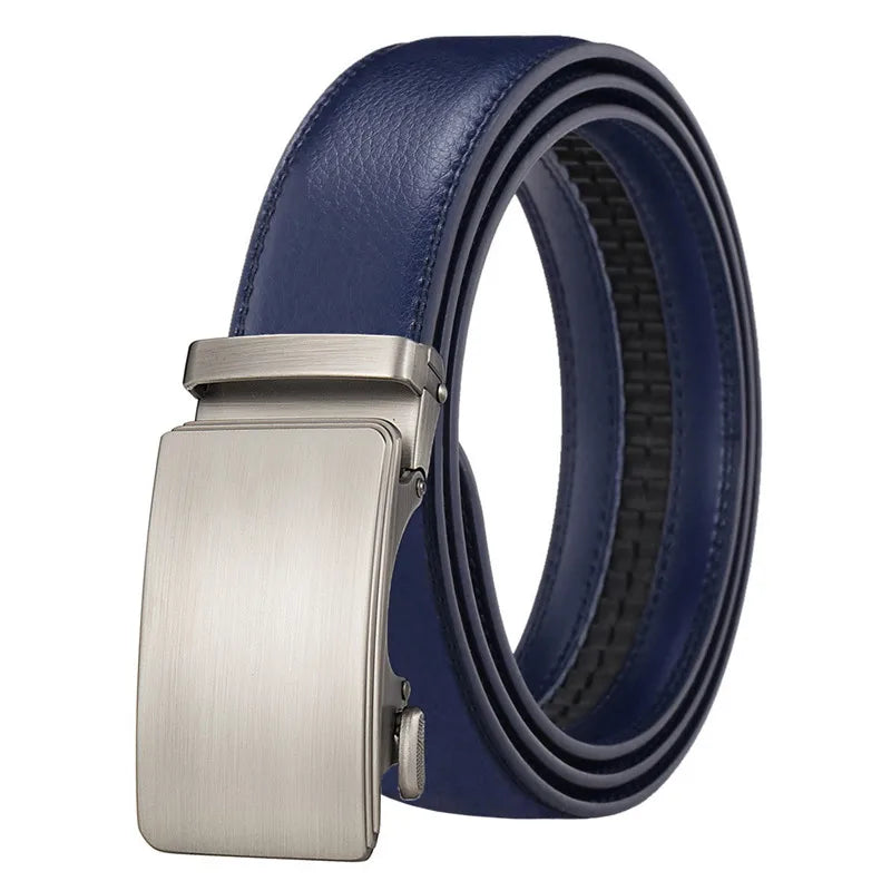 Men's Automatic Buckle Belts for Men Genuine Leather Waistband Ratchet Belt Custom Logo LQbelt Factory