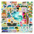 50Pcs Hawaii Summer Beach VSCO Girl Graffiti Stickers for Laptop Phone Car Bottle Waterproof Custom Label