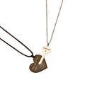 Couple Friendship Stainless Steel Love Charm Pendant Necklace Set Half Puzzle Heart Key DIY Text for Romantic Christian
