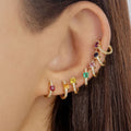 Daidan Colorful Earrings Jewelry Earing 18K Gold Plated Trendy Hoop Sterling Silver Huggie Zircon Hoop Earrings for Women