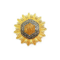 New Product Sunflower Rhinestone Brooch Pin Metal Rhinestone Jewelry Brooch Accessories for Wedding Party Gift