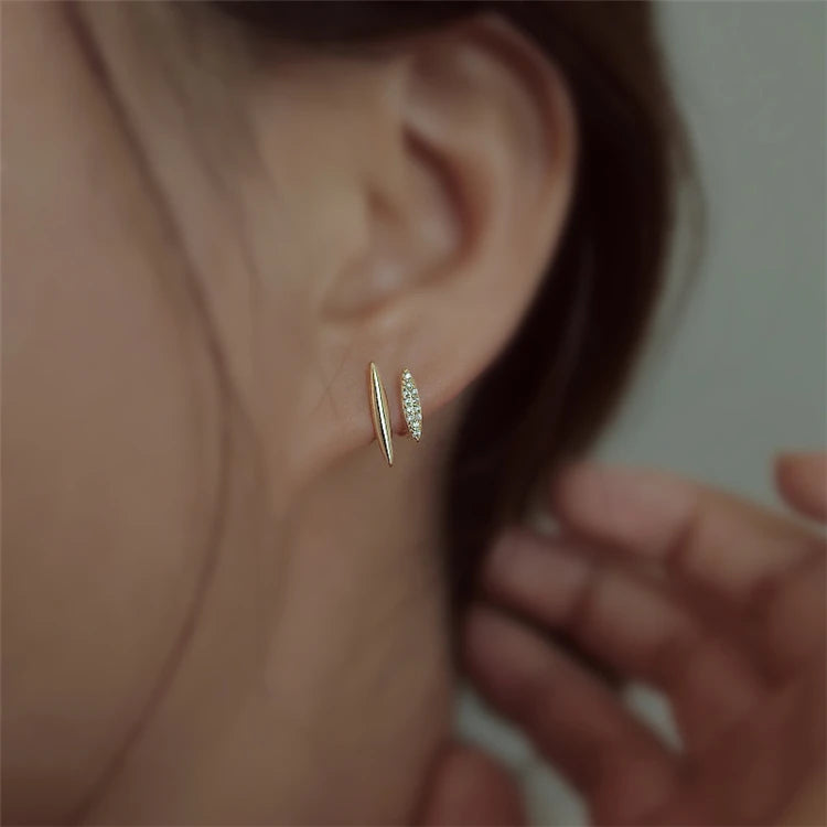 2026 S925 Korean Fashion Design Gold Plating Cuff Earrings
