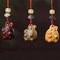 Sandalwood Rabbit Pendant Key Chain Mobile Phone Chain Accessories Sandalwood Zodiac Rabbit Pendant Bag Chain Accessories