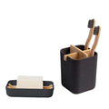 No Plastic Natural 4 Compartments Healthy Bathroom Sets Bamboo Fiber Toothbrush Holder Cups