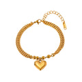 China Factory Waterproof Pvd Gold Plating Heart-Shaped Custom LOGO Blank Bracelet & Bangle Elegant & Stylish Accessory for Women