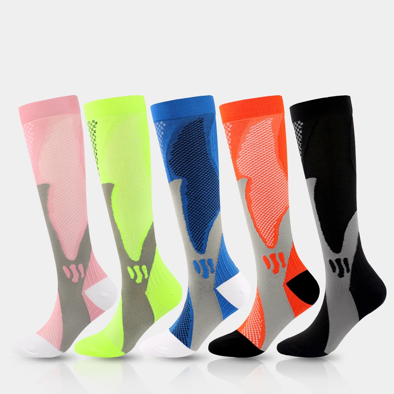 Hot Sales Popular Knitted Crew Summer Compression Stockings with Cuff Logo Spandex/Nylon Breathable Sporty for Men Women Cycling