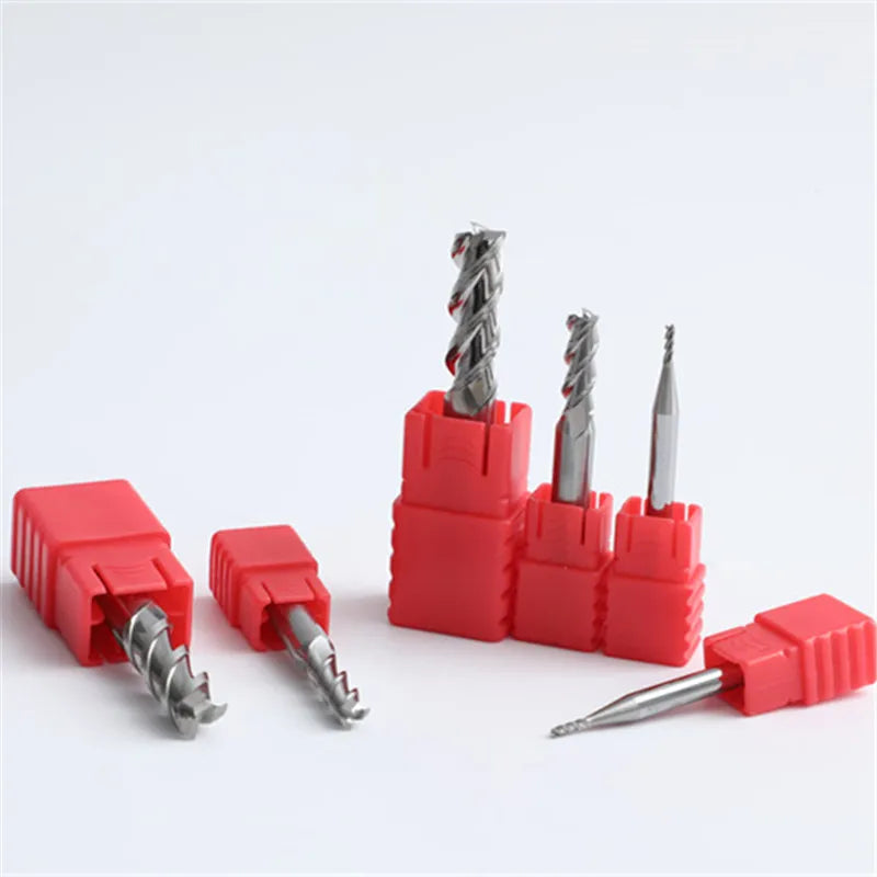55 HRC Carbide Standard Length End Mills Aluminum CNC Router Bits Set