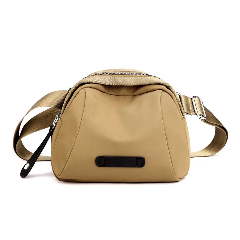 Simple Portable Women's Nylon Shell Shoulder Bag Solid Color Female Travel Crossbody Bags Ladies Portable Phone Purse Handbags