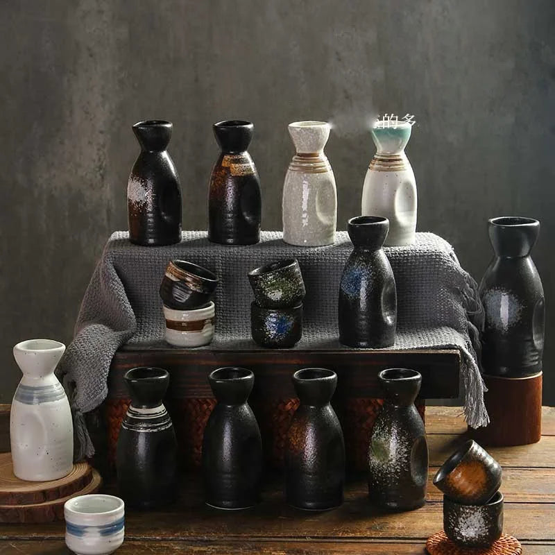 Exquisite Japanese Style Ceramics Sake Cup Sake Pot Retro Sake Set