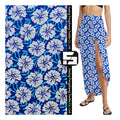 100% Polyester Microfiber Fabric Peach Skin Twill Beach Shorts Fabric Flower Printed Cloth Supplier for Beach Shorts Dress
