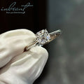 925 Silver Original 1 Carat Brilliant Ascher Cut Pass Diamond Test Sparkling D Color Moissanite Wedding Ring Women Fine Jewelry