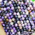 Natural Smooth Charm Energy  Gemstone  6MM 8MM Charoite Healing Stone Loose Beads Bracelet Necklace for Jewelry Making