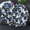 Custom logo Men Beach Shirt Surf Fast Dry Short Sleeve Flower Shirt Coconut Beach Hawaiian Loose Print Shirt