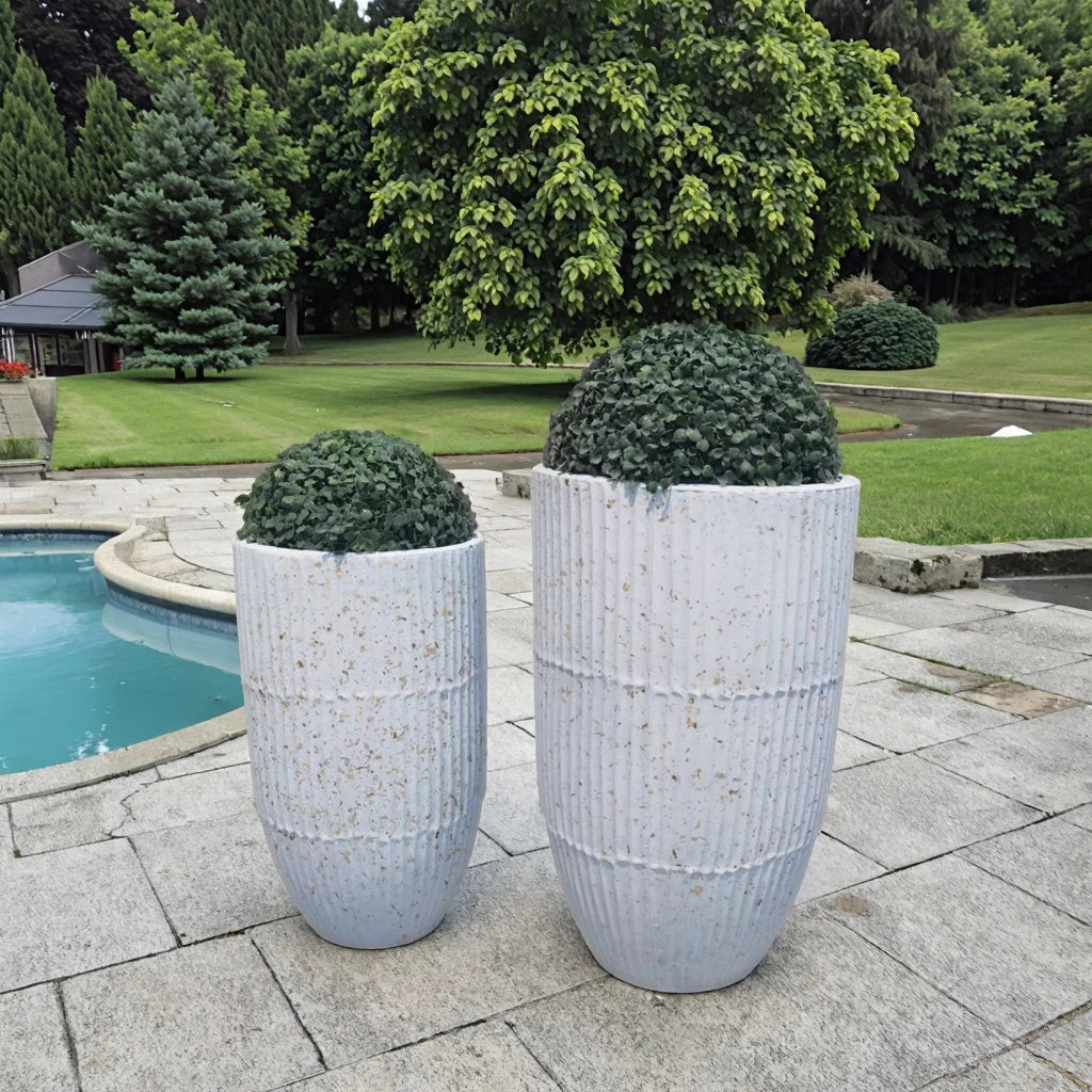 Creative Luxury Small Ceramic Flowerpot Rounded Indoor/Outdoor Eco-Friendly Floor Home Decor Plant Pot Set Drainage Hole for