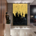 100% Hand-painted Home Decor Canvas Living Room Pictures Modern Abstract Gold Art Handmade Oil Painting