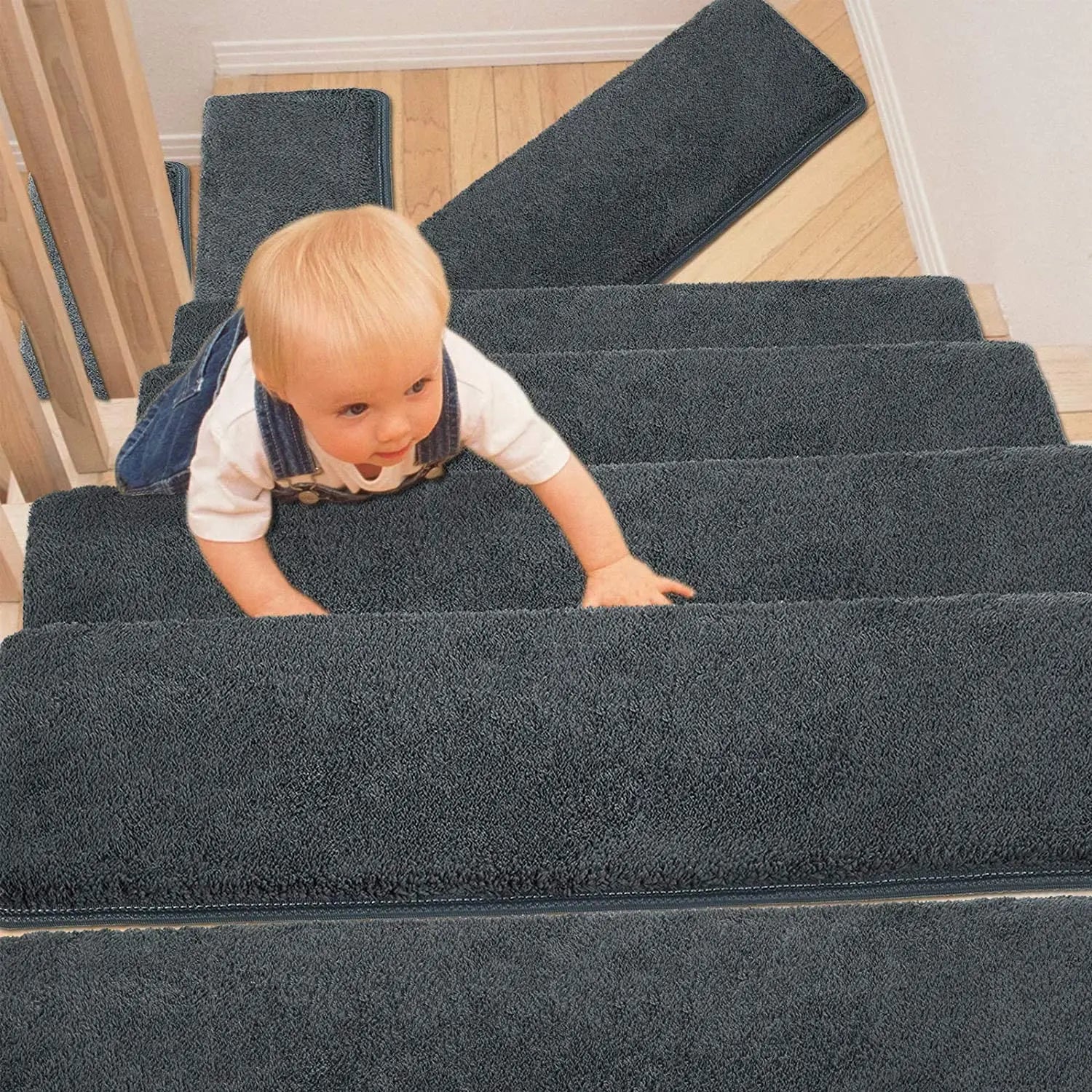 Non Slip Stairs Runner Carpet Self Adhesive Machine Woven Durable Stair Mats Indoor