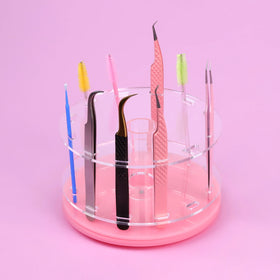Customized logo Color Tweezers Case Eyelash Tweezer Storage Rack Acrylic Tweezer Holder Stand Beauty Tools Shelf 12 Holes