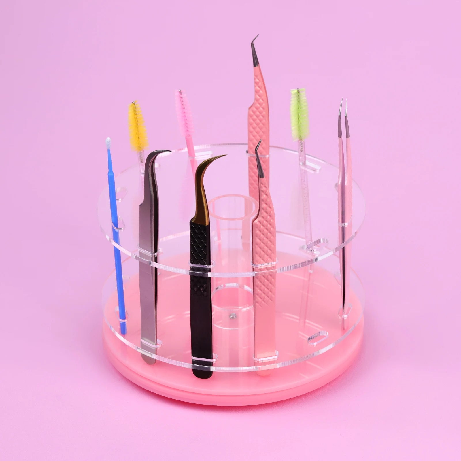Customized logo Color Tweezers Case Eyelash Tweezer Storage Rack Acrylic Tweezer Holder Stand Beauty Tools Shelf 12 Holes