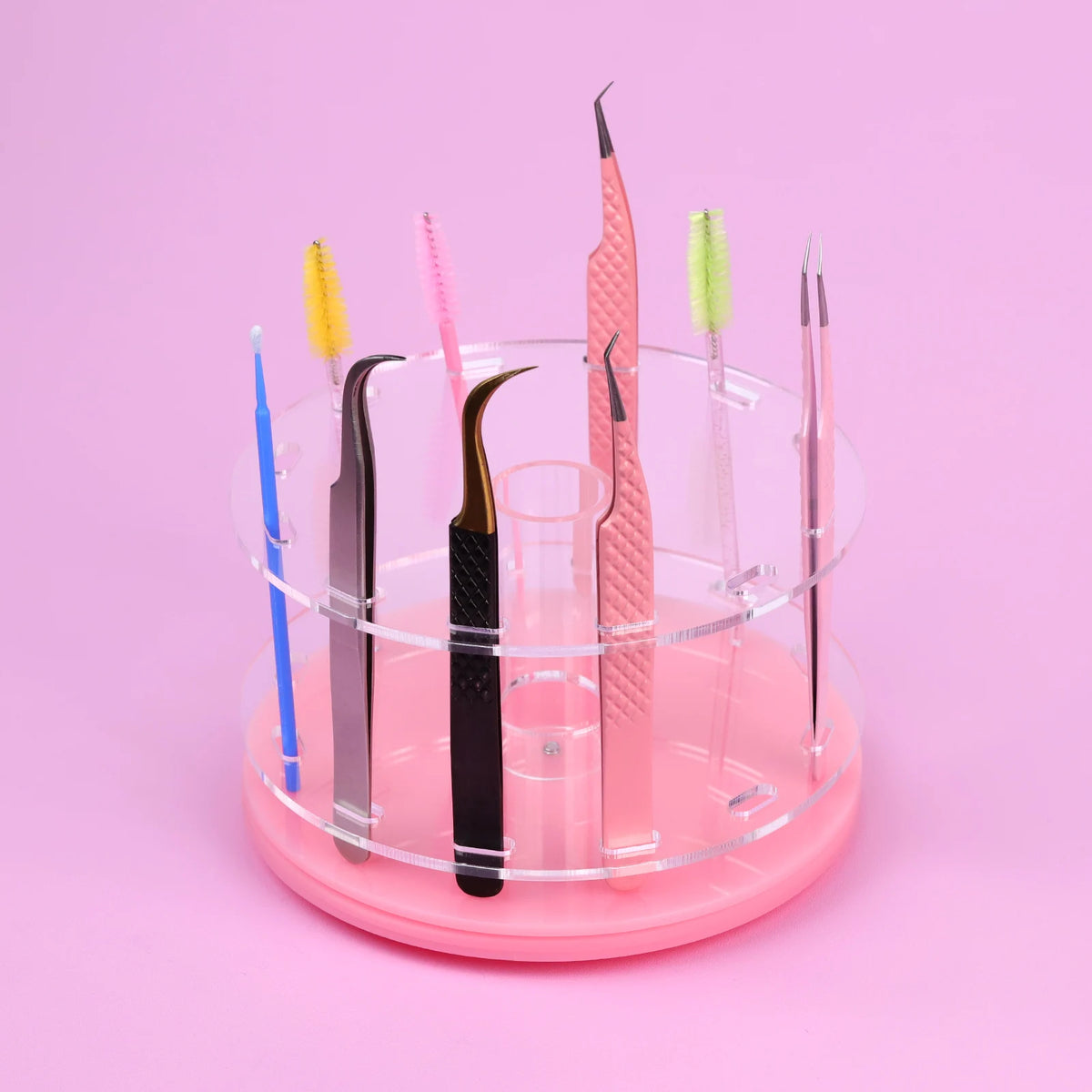 Customized logo Color Tweezers Case Eyelash Tweezer Storage Rack Acrylic Tweezer Holder Stand Beauty Tools Shelf 12 Holes MegaBDM