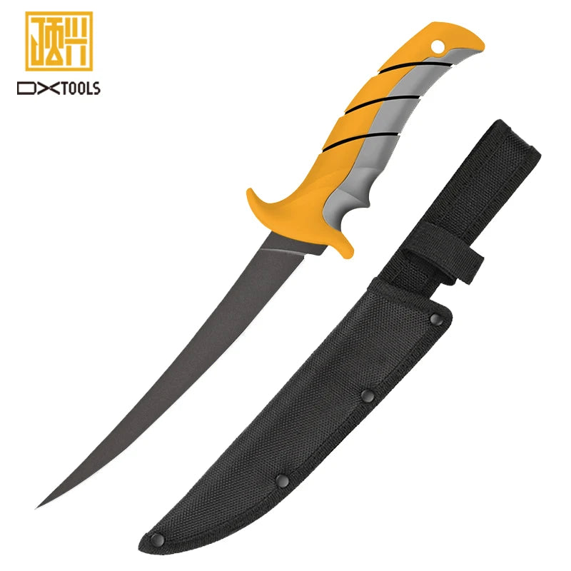 Resistant Coating Fillet Knives ABS+TPR Non-Slip Handle Includes Protective Fishing Knife with Sheath & Sharpener