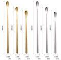 Gold Bar Spoon Stainless Steel Mixing Spoon with Long Handle for Layering Blending Stirring