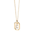 QIUHAN Custom Inlaid  Letter Full Diamond Initial Double Layer Pendant Necklace