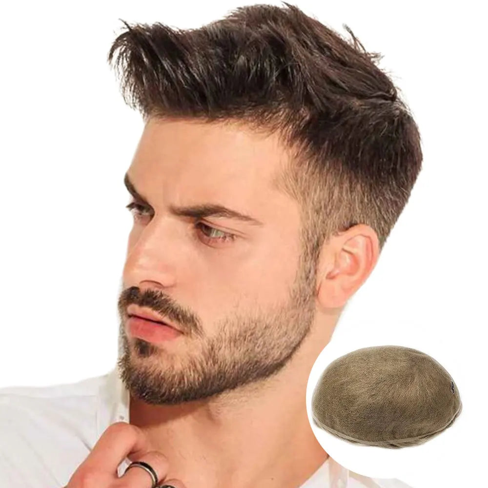 Wholesale SWISS FULL LACE Ace Toupee Unit Wholesale 100% Human Hair Toupee for Men Stock Hair Replacement Systems Toupee Men
