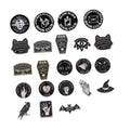 Punk Style Vintage Gothic Bat Badge Black Witchy Wizard Pins