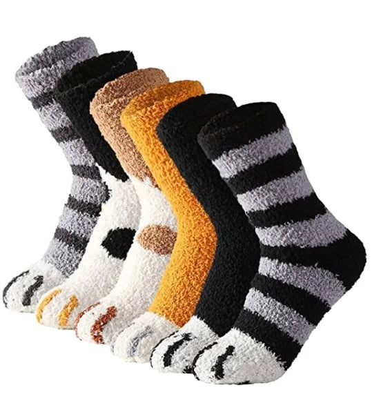 Womens Fuzzy Socks Christmas Gifts  Winter Warm Soft Cozy Fluffy Microfiber House Sleeping Slipper Socks