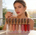 Wholesale Vegan Lip Gloss 4 in One Set OEM Custom Logo Shimmer Glitter Matte Waterproof Liquid Lipstick Lipgloss Kit