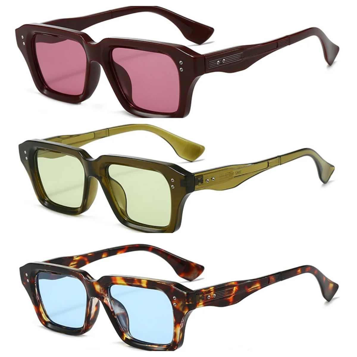 2026 Designer Rice Nail Fashion Shades Sunglasses square Plastic Frame Sunglasses Custom logo Low-moq-sunglasses-manufacturer