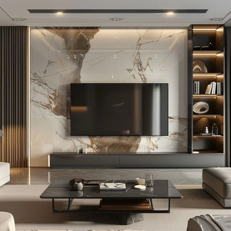 Eco-friendly PVC High Glossy Marble Wall Cladding UV Board Modern WPC Indoor Decoration Waterproof Fireproof