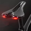 MTB Road Bike Saddle Bicycle Seat With Warning Taillight Shock Absorption Usb Charging Multiple Lighting Modes Cycling Equipment