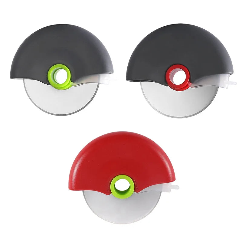 Detachable and Washable Sustainable Round Roller Stainless Steel Pizza Cutter with ABS Handle and Protective Case-Pizza Tools