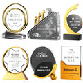Factory Wholesale New Design K9 Crystal Trophy Awards Custom logo Laser Engraved Crystal Glass Metal Trophy