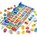 Multi-function Digital Shape Block Kid Wooden Educational Montessori Count Numbers Matching Math Board Toys for Children