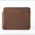 Vintage Cowhide Card Bag Open Closure Customized Logo Clip Full Grain Genuine Leather RFID Blocking Bank Card Storage Unisex